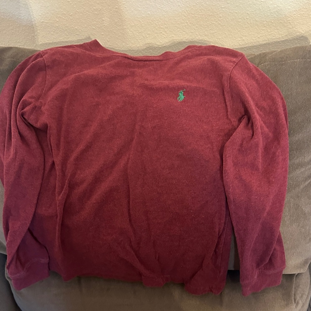 Ralph Lauren Burgundy Pullover with Green Logo